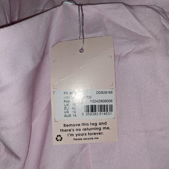 Missguided light pink slip dress - Picture 3 of 3